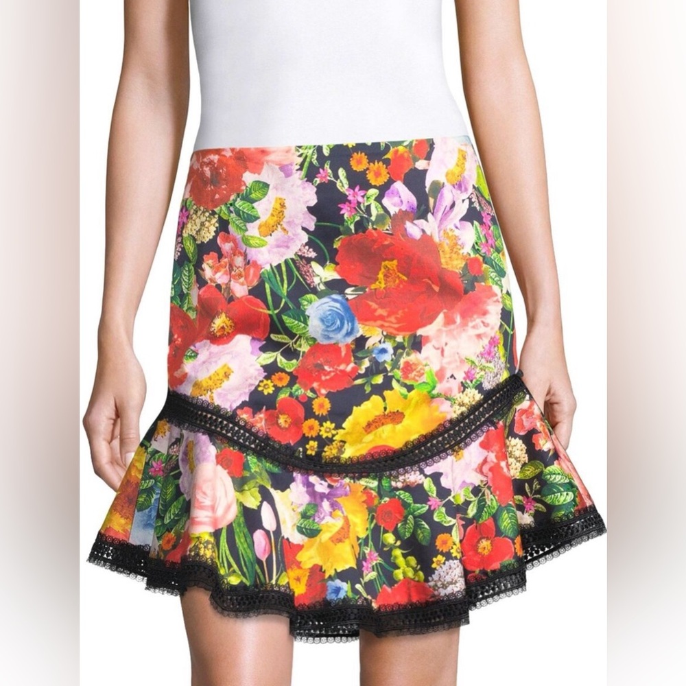 Alice and Olivia floral mini skirt sz 4